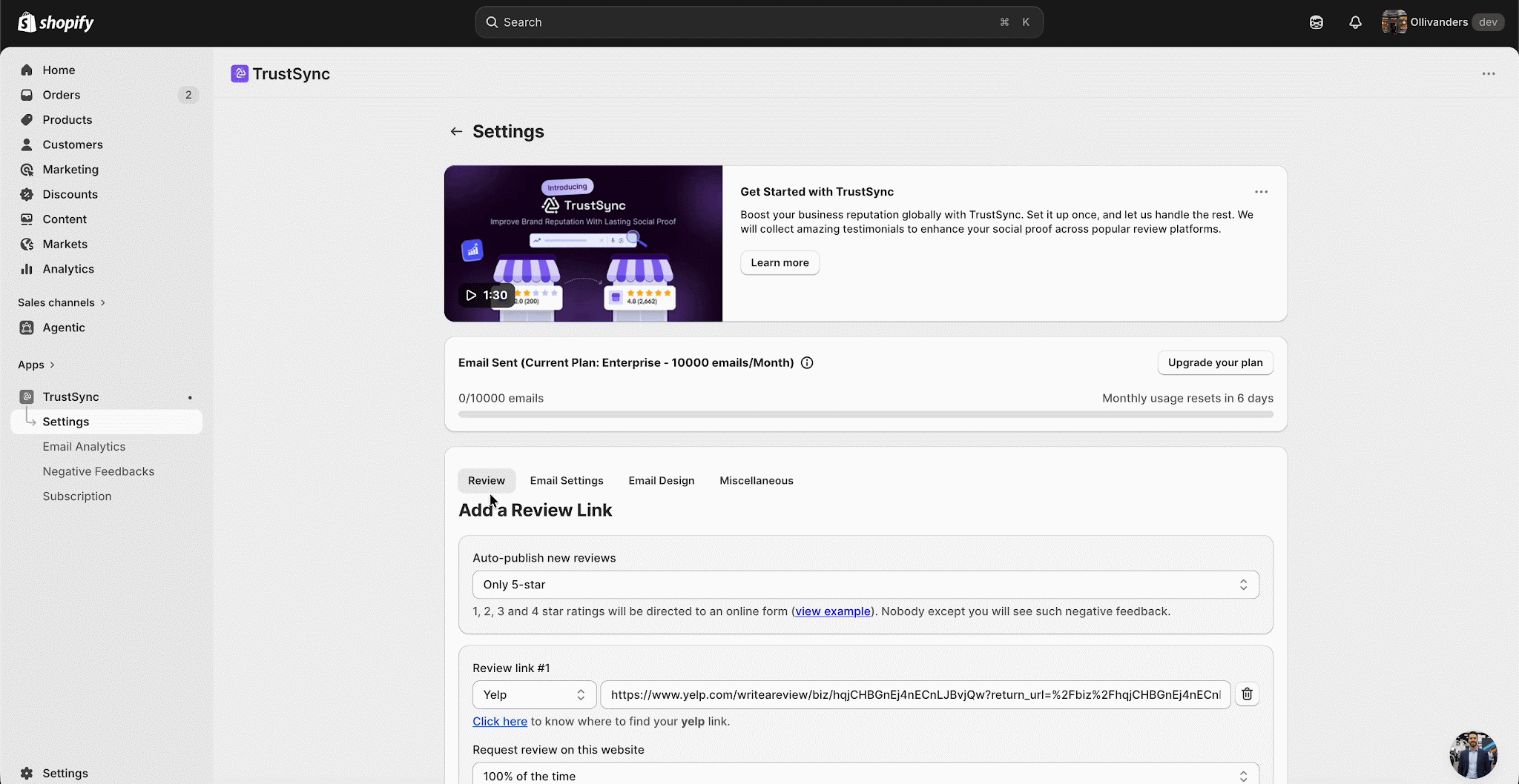 set auto publish reviews