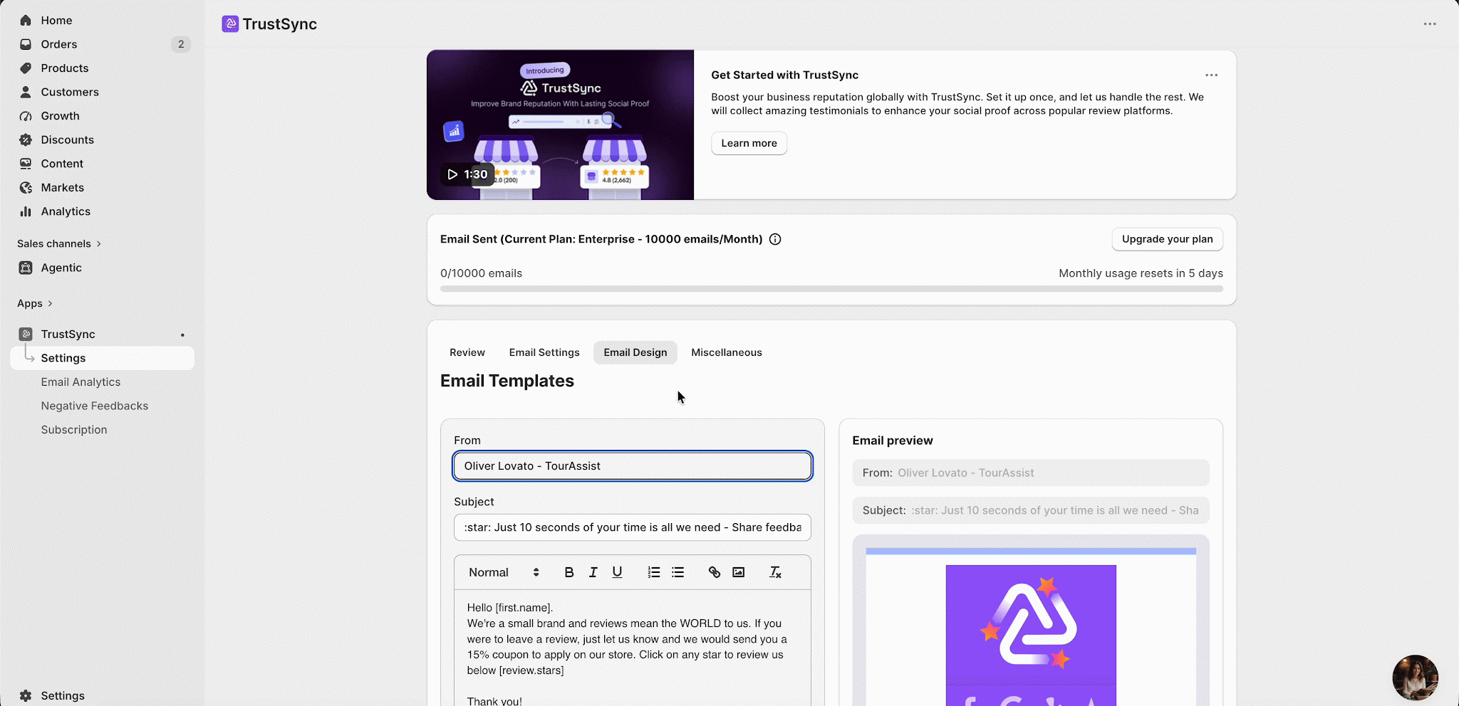 Step 2: Customize Email Configurations