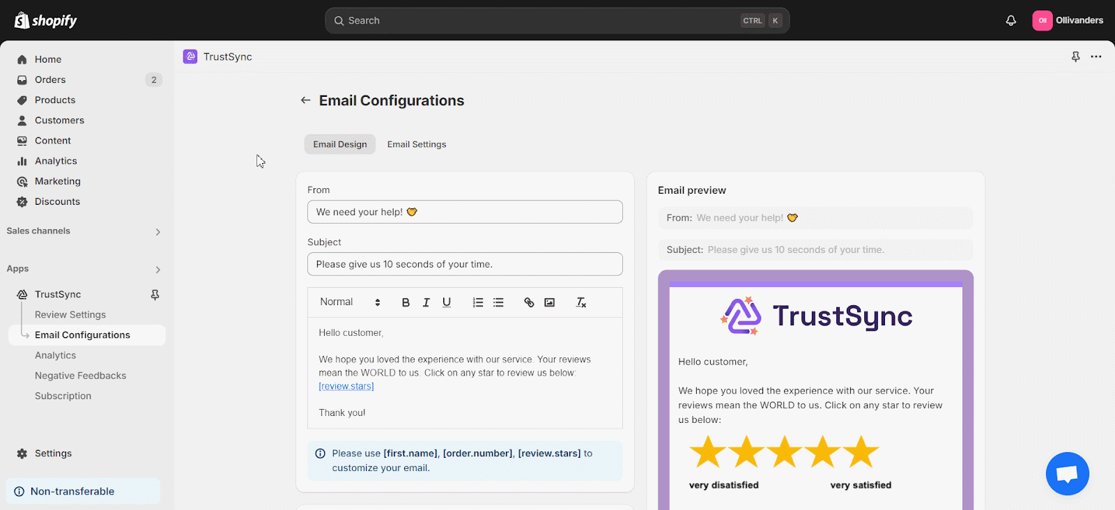 Email Settings