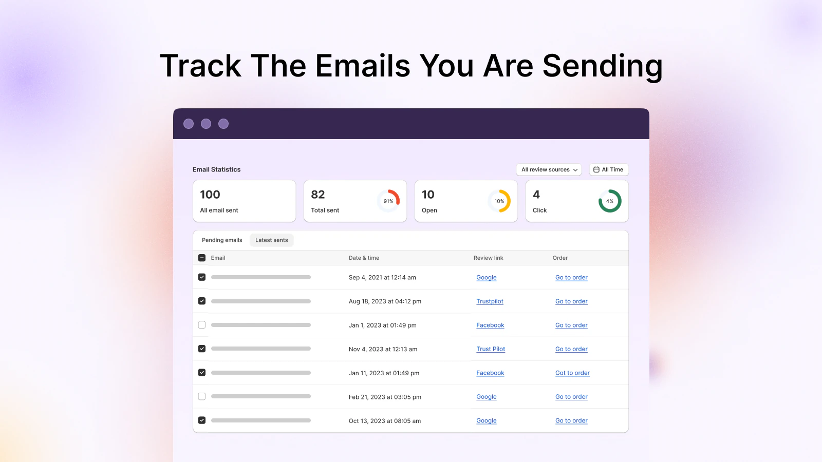 track email performace with TrustSync analytics
